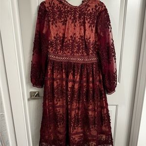 Burgundy Ivy city Co Dress